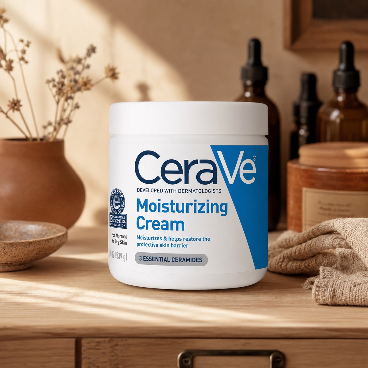 A cleared moisturizer on the shelf